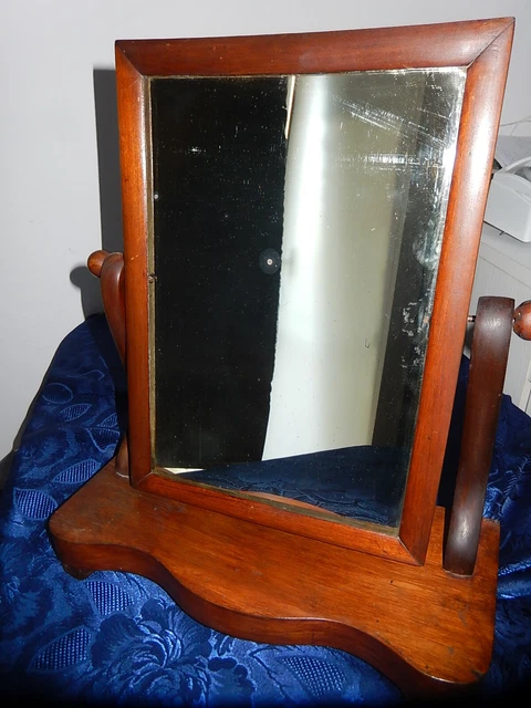 Ancien Psyche  Empire Acajou Bois Vintage Xix° Restauration Miroir Glace Deco