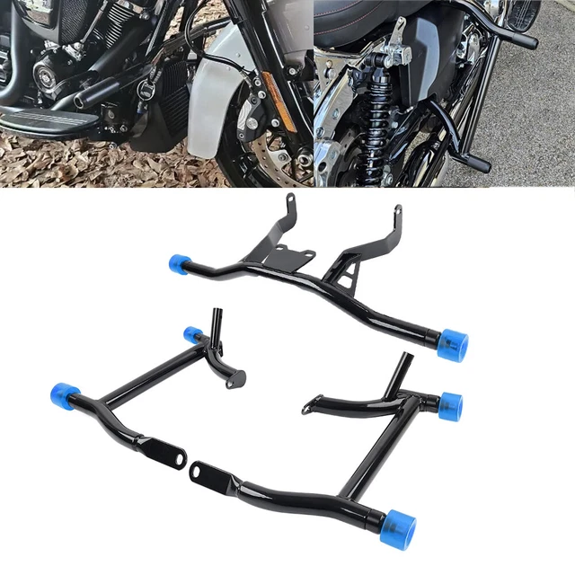 TCMT 7/8" Saddlebag Guard Crash Bars For Harley Touring Street Glide 2014-2024 (Black)