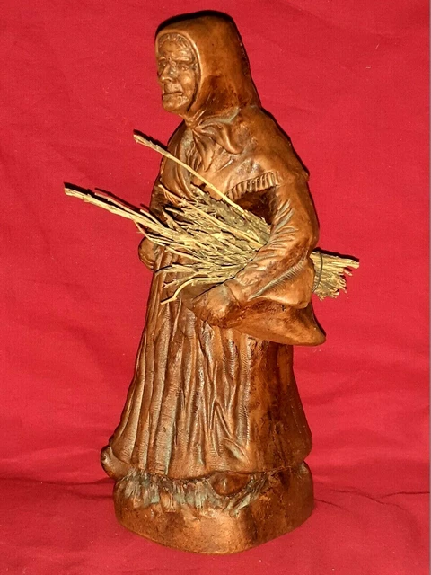 Grand Santon Simone Jouglas - Porteuse De Berceau, Terre Cuite, 34 Cm, N°5, Années 70/80