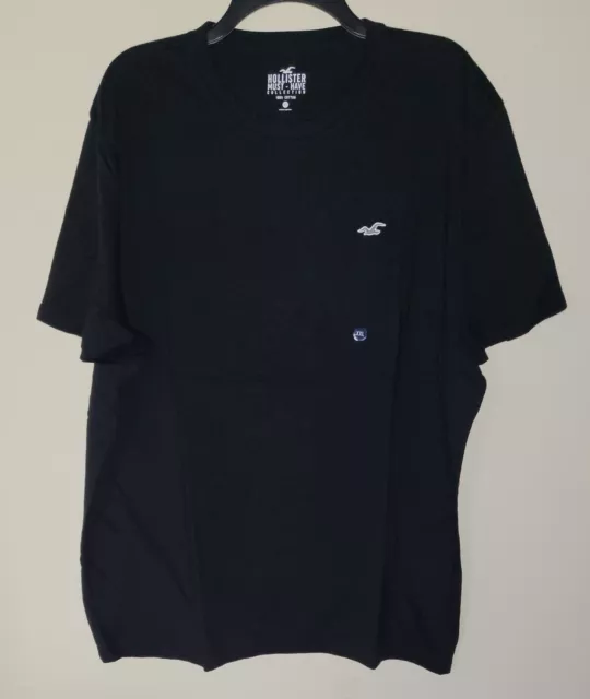 Hollister Men's Logo Icon Crewneck T-Shirt Short Sleeve Black Size XXL