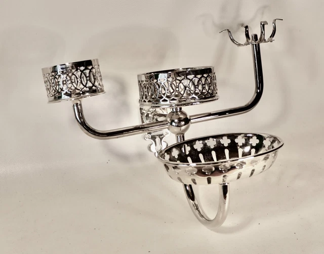 Restored Antique Bathroom Holder - Nickel Over Brass