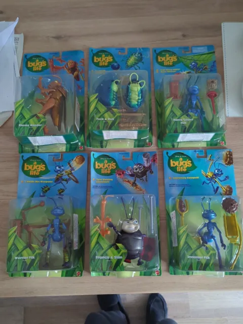 Mattel Disney Pixar A Bugs Life Bundle X6 Francis & Slim, Tuck & Roll, Flick 98