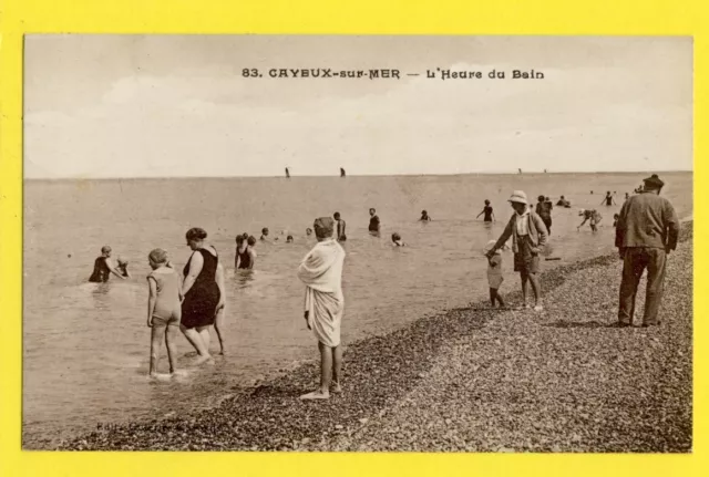 cpa 80 - CAYEUX sur MER (Somme) L'Heure du Bain La PLAGE en 1929 Beach