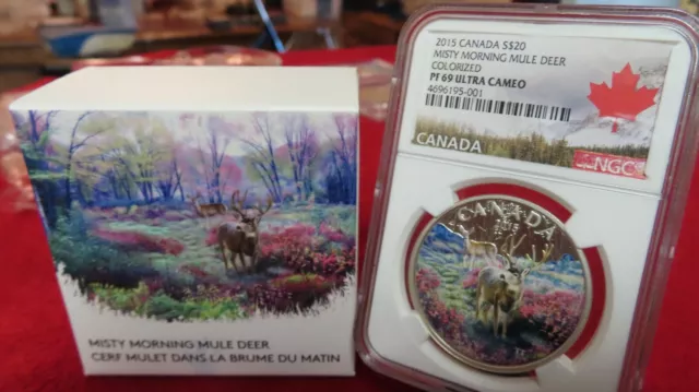 2015 Canada $20 Misty Morning Mule Deer W/Boxes Ngc Pf 70 Ultra Cameo Fr (Pop=3) 3