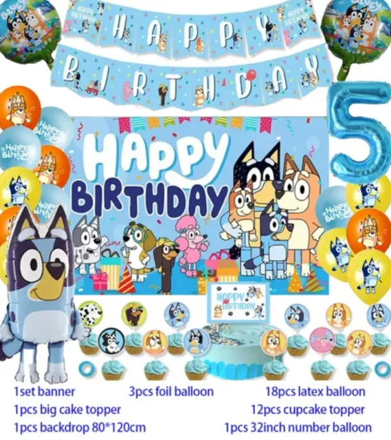 Bluey Birthday party supplies  Bluey and Bingo Birthday Party Decoration Backdro 3