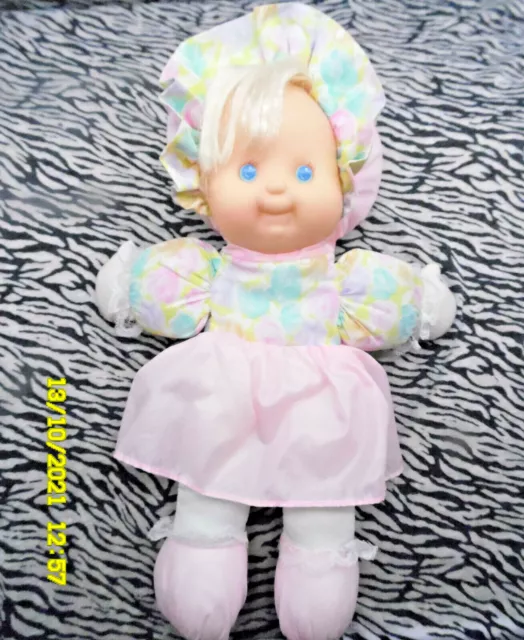 L/ Poupee Doudou Vintage Puffalump Nicotoy Fisher Price Robe Rose Verte 35Cm Tbe