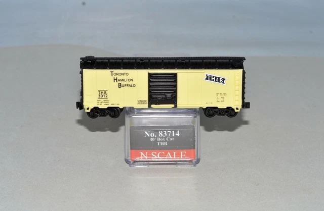 N Scale MRC Model Power 83714 THB 3012 Toronto Hamilton Buffalo 40' Box Car LNIB