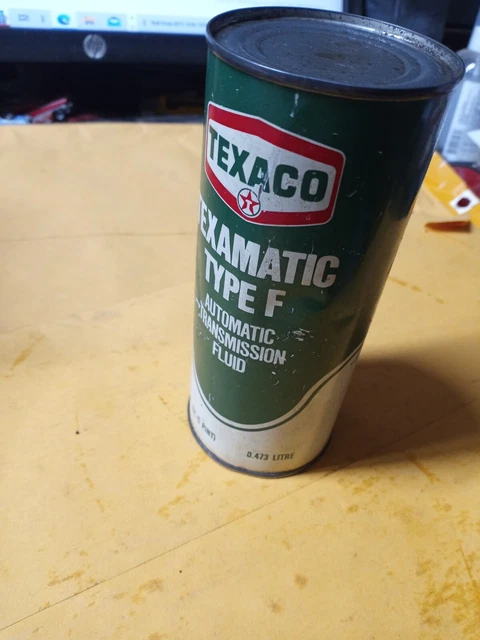 Vintage TEXACO Texamatic Type F Automatic Transmission Fluid Tin Can Sign 16 oz