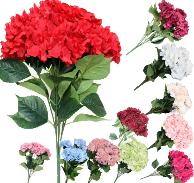 Artificial Flowers Silk 7 Big Head Hydrangea Bouquet For Wedding Room Home Decor