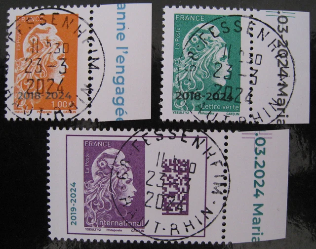 2024 MARIANNE OVERLOADED France Stamp Obliterated Series £5.40