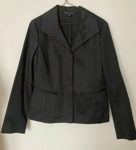 Lafayette 148 New York Women's 6 Black Blazer Jacket Casual Stretch Cotton