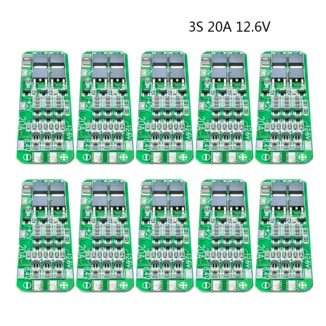 10PC 3S 20A 12.6V 18650 Li-ion Lithium Battery Charger PCB BMS Protection Board