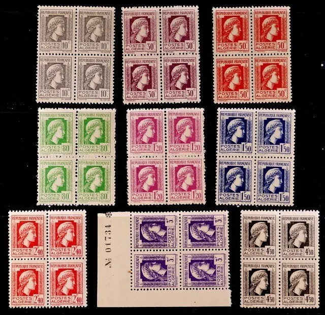 Algeria, France: 1944 - 45 Stamps Mint Never Hinged Blocks Of 4 Sound #2