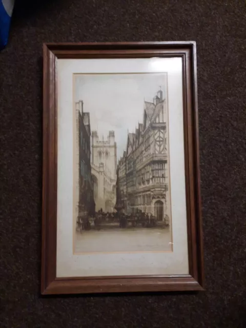 Rare Edward W. Sharland (1884-1967) - Framed Signed Etching of Chester Cathedral