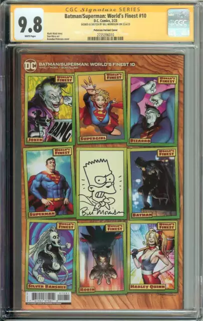 Batman Superman World's Finest #10 1:25 Variant SS CGC 9.8 Sketch Bart Simpson