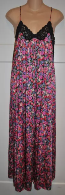 VANITY FAIR Vintage Maxi Strappy Floral Lace Nightgown size Large Womens