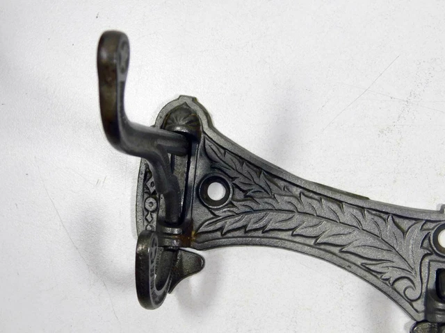 A Rare Antique Break-Down Travel Hook Decorative Cast Iron Dated 1879 on Back 5