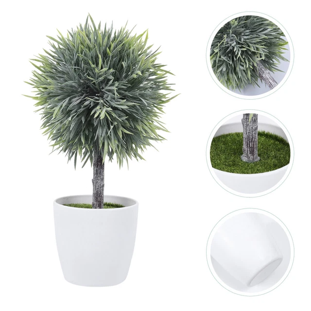 Pianta Artificiale In Vaso Bianco 31 Cm - Finta Pianta In Plastica Realistica, Decorazione Per Bagno, Cucina, Ufficio, Soggiorno (Modello A)