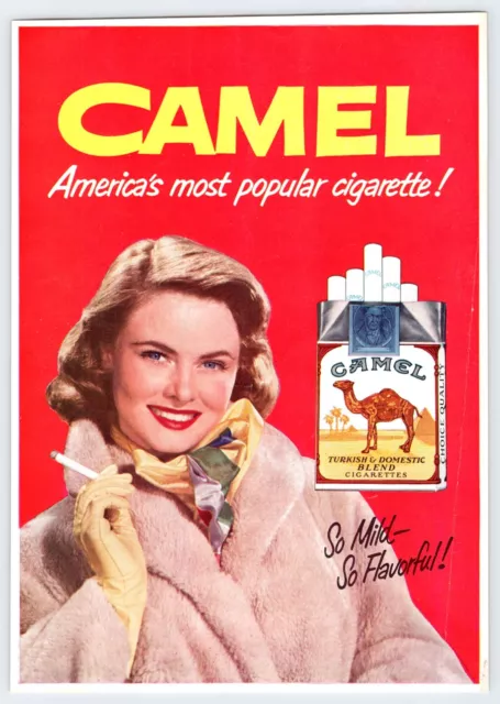 PRETTY YOUNG WOMAN CAMEL CIGARETTES Vintage 7"X10" Magazine Ad 1950's MX75