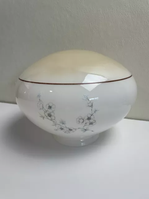 Vtg Milk Glass Globe Light Ceiling Lamp Shade Fixture Floral 3-3/4” Fitter