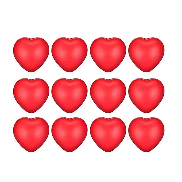 12 ud. Bolas de estrés rojas para el día de San Valentín, bola de agarre cardíaco O5M6