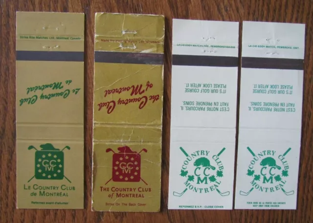 Golf: Montreal Country Club (Quebec) (4 Sports Matchbook Matchcovers) -F11