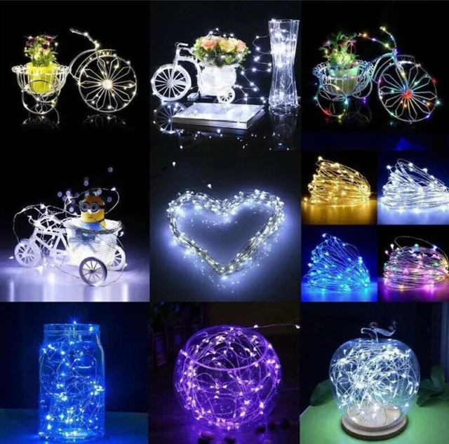 LED Lichterkette 2M 3M 5M 10M Xmas Lichterkette Party Hochzeit Batteriebetrieben 2