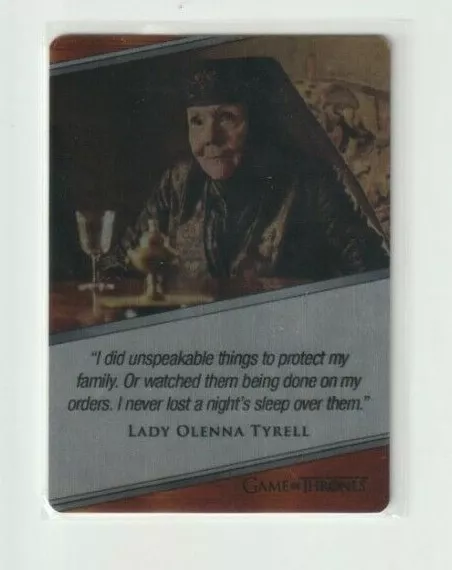 Game of Thrones Iron Anniversary Series 1 Diana Rigg Lady Tyrell Metal Card E-25