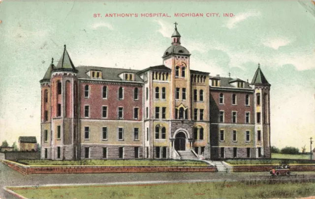 St. Anthony's Hospital, Michigan City, Indiana IN - 1908 Vintage Postcard