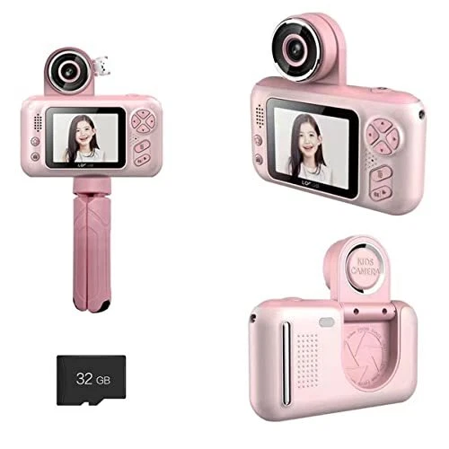 EMEBAY 2.4 Pouces Appareil Photo Numérique avec Support de Trépied pour Enfants,