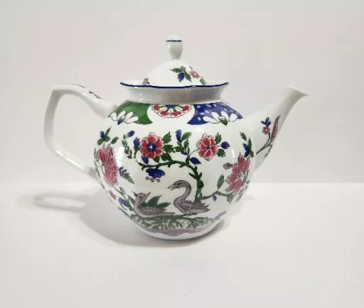 Vintage Pink White Blue Green smithsonian institution Teapot Beautiful Flawless