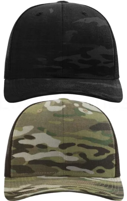 Richardson Tactical Trucker Cap, Camo Mesh Back Hat, Snapback, Adjustable OSFM