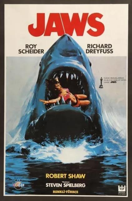 Jaws retro movie poster Canvas print poster artwork wall art