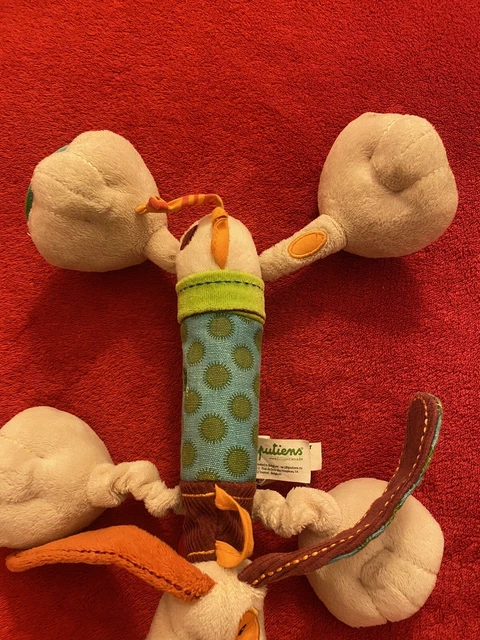 🇫🇷Peluche doudou Jeff chien LILLIPUTIENS activité miroir pouet grelot 3