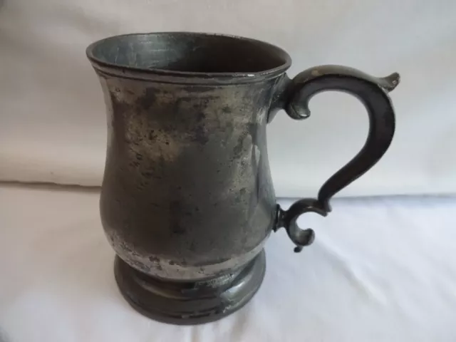 Antique Pewter Tankard James Yates 1 Pint 19th century Victorian VR mark England