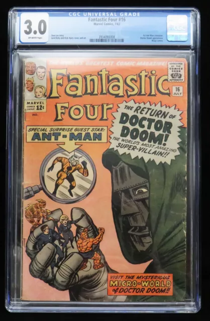 Fantastic Four #16 Cgc 3.0 Marvel 1963 Ant-Man Crossover / Dr Doom Appearance