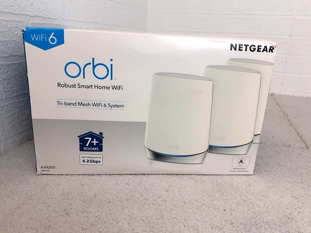 NETGEAR Orbi Robust Smart Home WiFi Tri-band Mesh WiFi 6 System Set Of 3