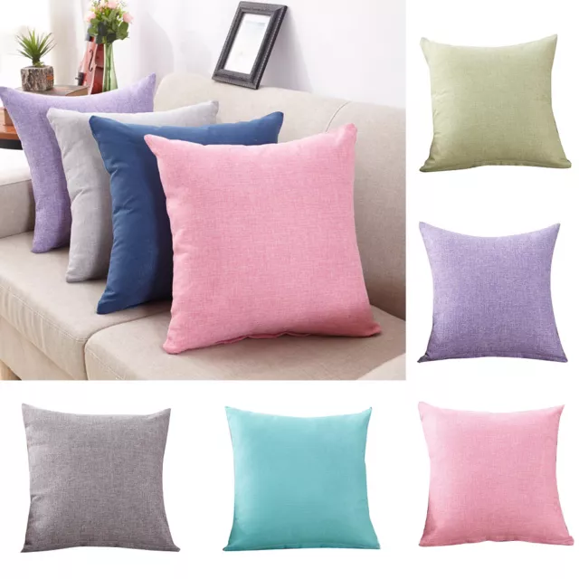 Plain Solid Color Throw Pillow Cases Cafe Sofa Waist Cushion Cover Home Decor