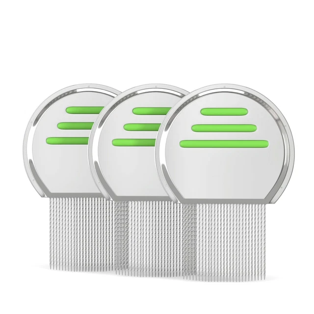 Stainless Steel Lice and Nit Combs for Head Lice Removal (Set of 3)