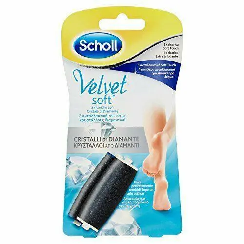 DR SCHOLL VELVET SOFT 2 RICARICHE ROLL CON CRISTALLI DI DIAMANTE 1 x SOFT TOUCH