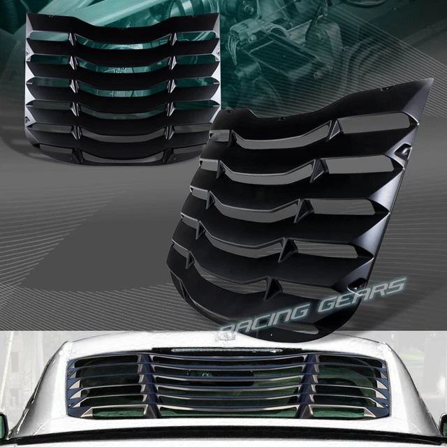 Matt Black Abs Rear Window Louvers Quarter Scoop Cover Fit 15-23 Ford Mustang