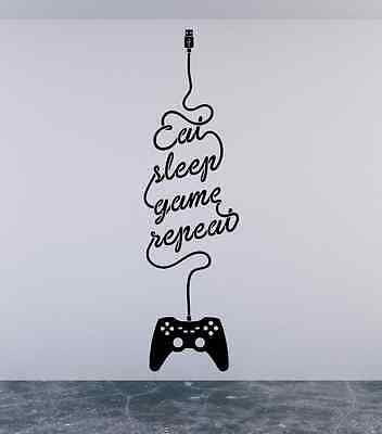 Eat Sleep Game Repeat xbox PS4 vinyl wall sticker art decal quote. Any colour
