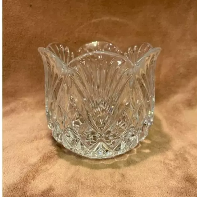 Vintage Shannon Cut Lead Crystal Tulip Shaped Candy Bowl/Dish (1940s)