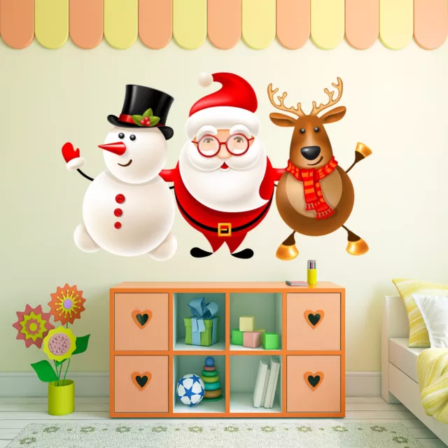 3D Christmas Xmas Cute Kid 4 Wallpaper Mural Floor Wall Print Decal Wall Sticker