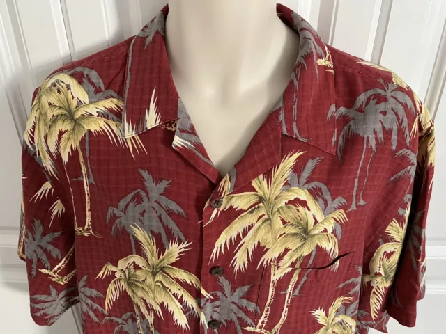 Reyn Spooner Hawaiian Traditionals Regency Silk Jaquard Islands Aloha Shirt M