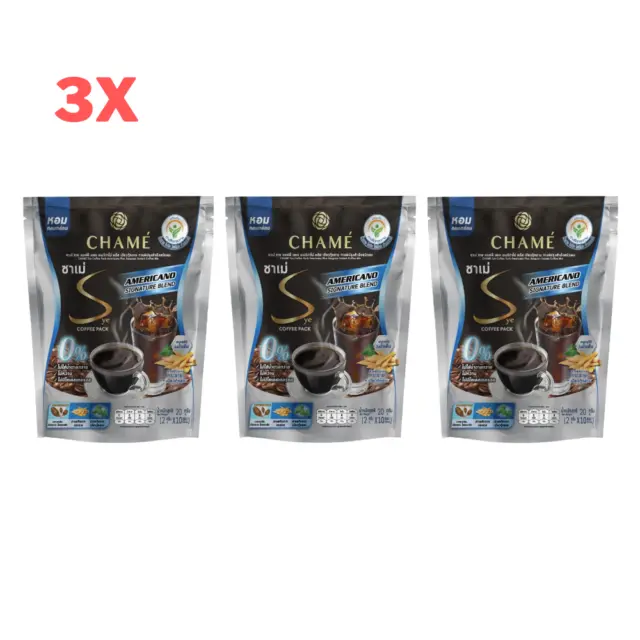 3x CHAME Sye Coffee Americano Blend Jiaogulan Instant Powder Mix Signature Drink