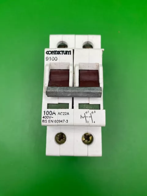 Contactum 9100 100A Double Pole Main Switch Isolator