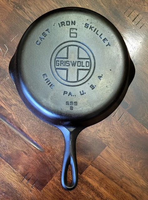 "Fully Restored" GRISWOLD #6 Large logo cast iron skillet expertly Seasoned