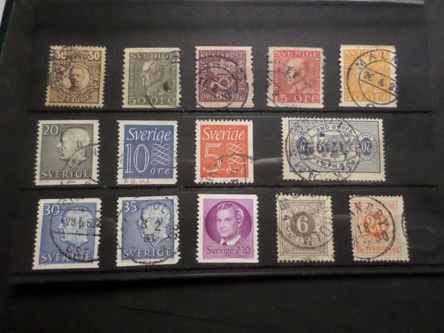 Suede Sverige Los Briefmarken Klassische Ältere Entwertet Verwendet Briefmarke
