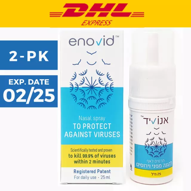 2PK ENOVID SaNotize Exp. 02/25 Spray nasal antiviral à l'oxyde nitrique |...